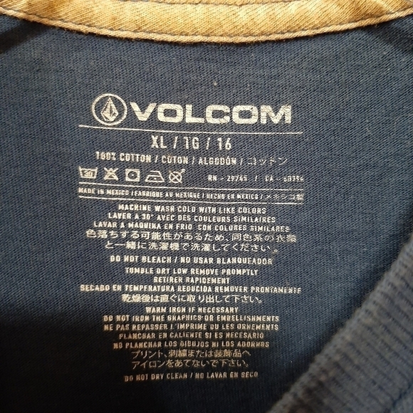 Volcom Juniors XL 16 Blue Short Sleeve Graphic Tee Shirt Wax Skater Streetwea… - Picture 3 of 3